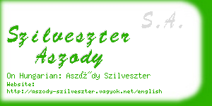 szilveszter aszody business card